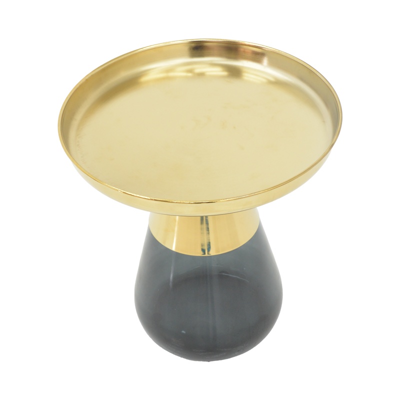 Masuta de Cafea Model Kunlo, Negru/Auriu, D50x53.5 cm - 1 | YEO