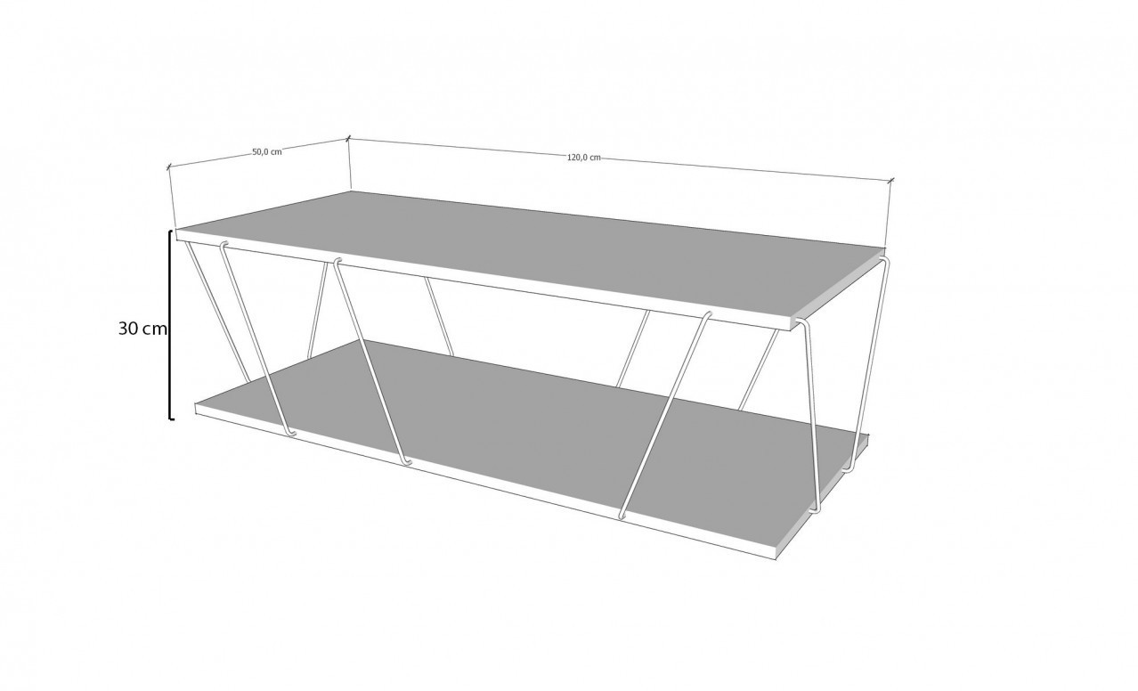 Masuta de Cafea Model Marquez, 120x50x30 cm, Alb - 3 | YEO