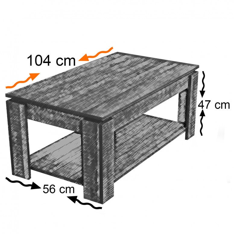 Masuta de Cafea Model May, 104x56x47 cm, Alb lucios