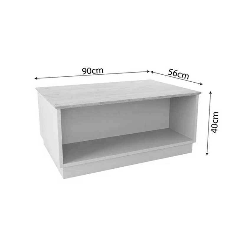 Masuta de Cafea Model Monik, Stejar/Gri deschis, 90x56x40 cm - 3 | YEO