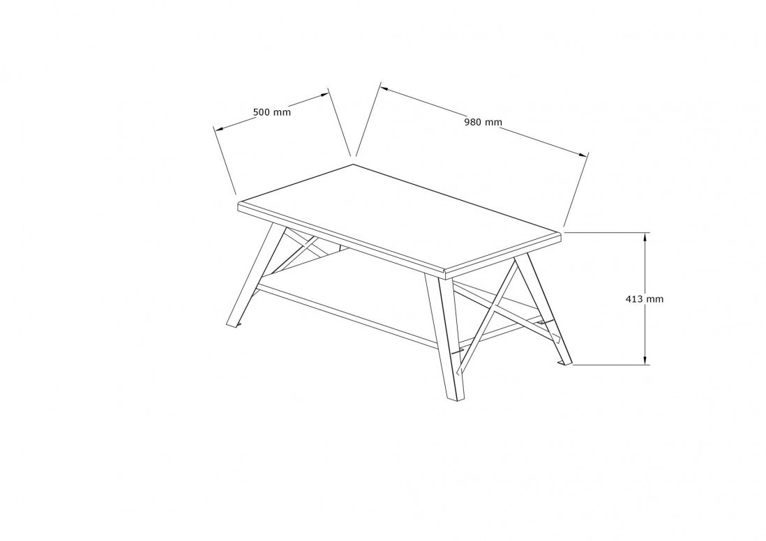 Masuta de Cafea Model Person, 98x50x43 cm, Nuc, Lemn masiv - 3 | YEO