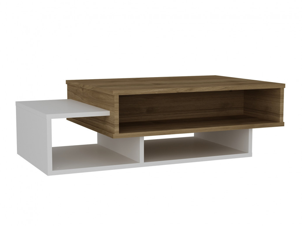 Masuta de Cafea Model Sloan, 105x60x32 cm, Alb/Nuc - 1 | YEO