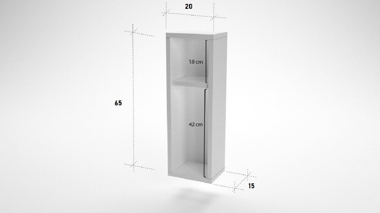 Noptiera Model Hull, Alb, 20x15x65 - 2 | YEO