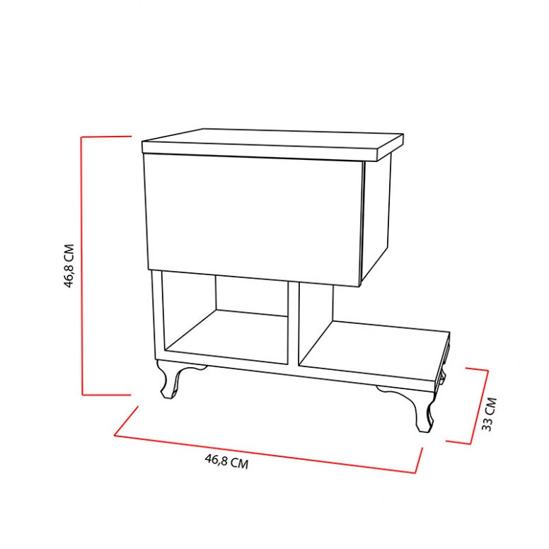 Noptiera PWF-0409 Alb 47x33x47 cm - 5 | YEO
