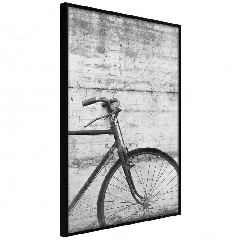 Poster - Bicycle Leaning Against the Wall, cu Ramă neagră, 40x60 cm