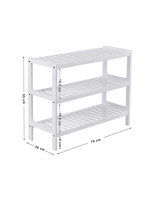 Raft pentru pantofi Model Quinn, Alb, 70x26x55 cm - 3 | YEO