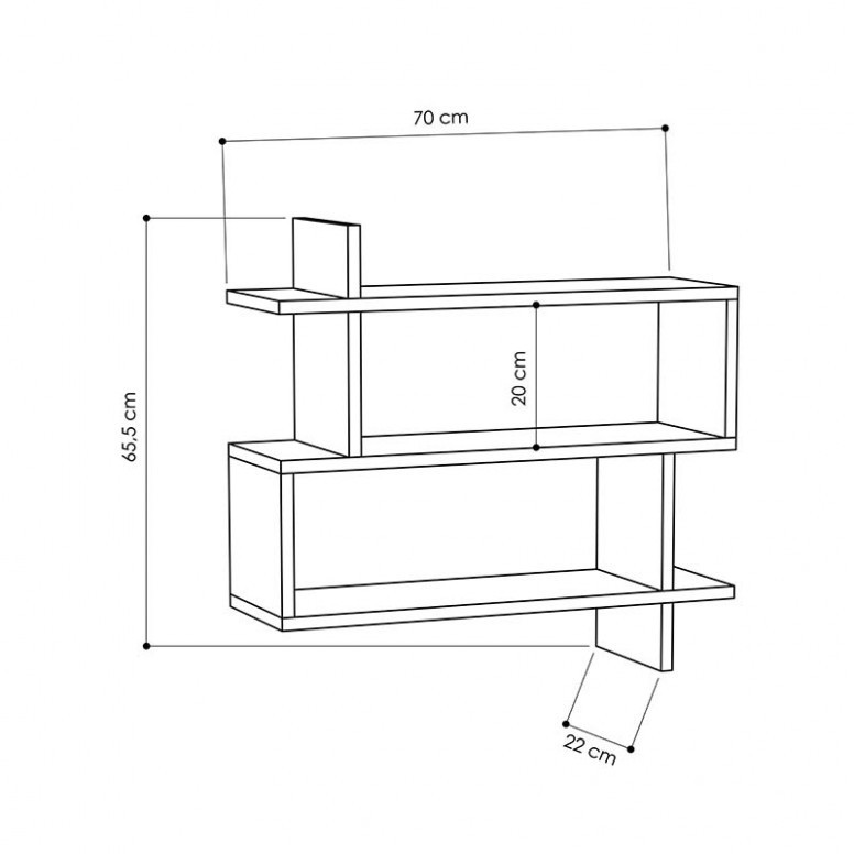 Raft Suspendat Model Harold, Alb, 70x22x65.5 cm - 2 | YEO