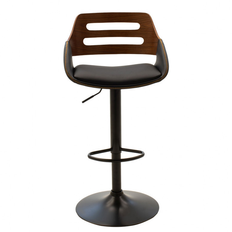 Scaun bar inaltime ajustabila, Model Fern, Negru, 51x51x89-108 cm - 3 | YEO