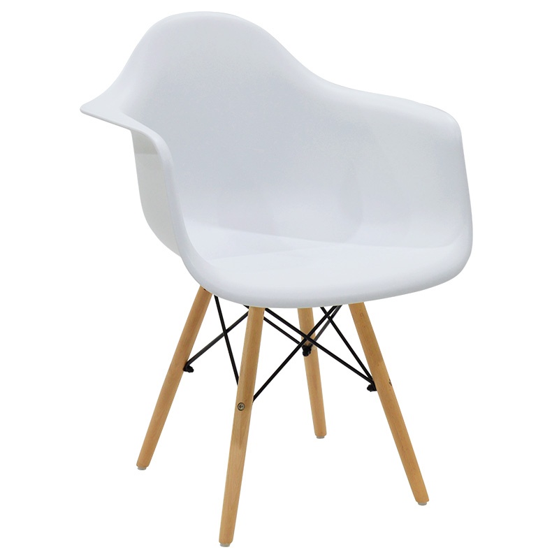 Scaun cu Brate Model Julita, Alb/Stejar, 62x60x78.5 cm