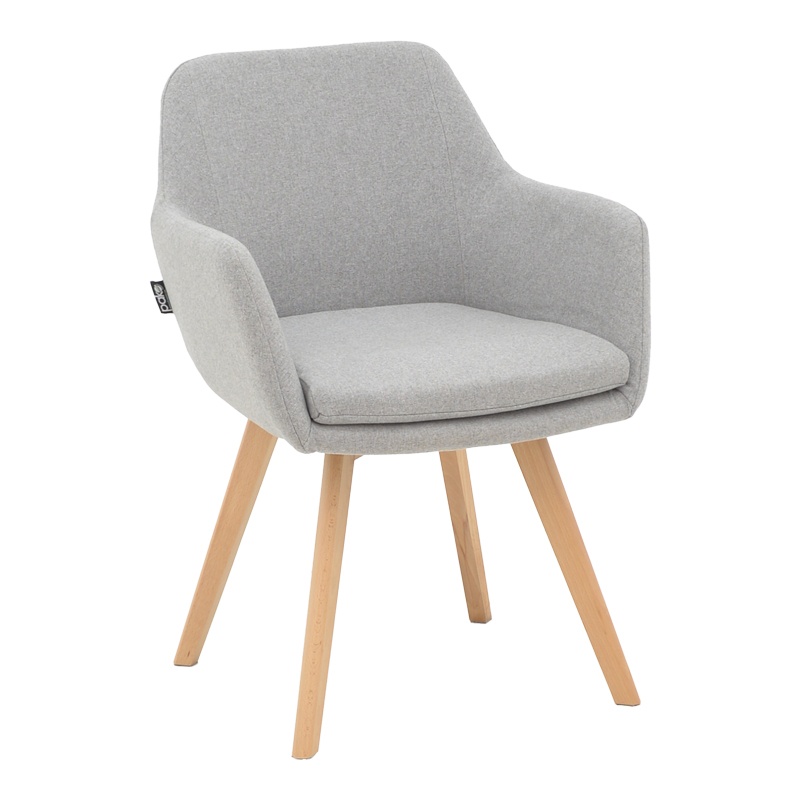 Scaun cu Brate Model Safira, Gri/Natur, 57x58x84 cm