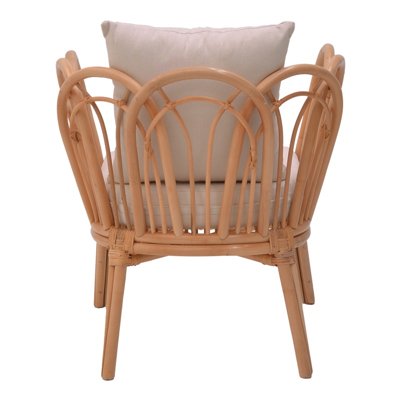 Scaun cu Brate Model Tania, Natur/Alb, 76x76x76 cm - 4 | YEO