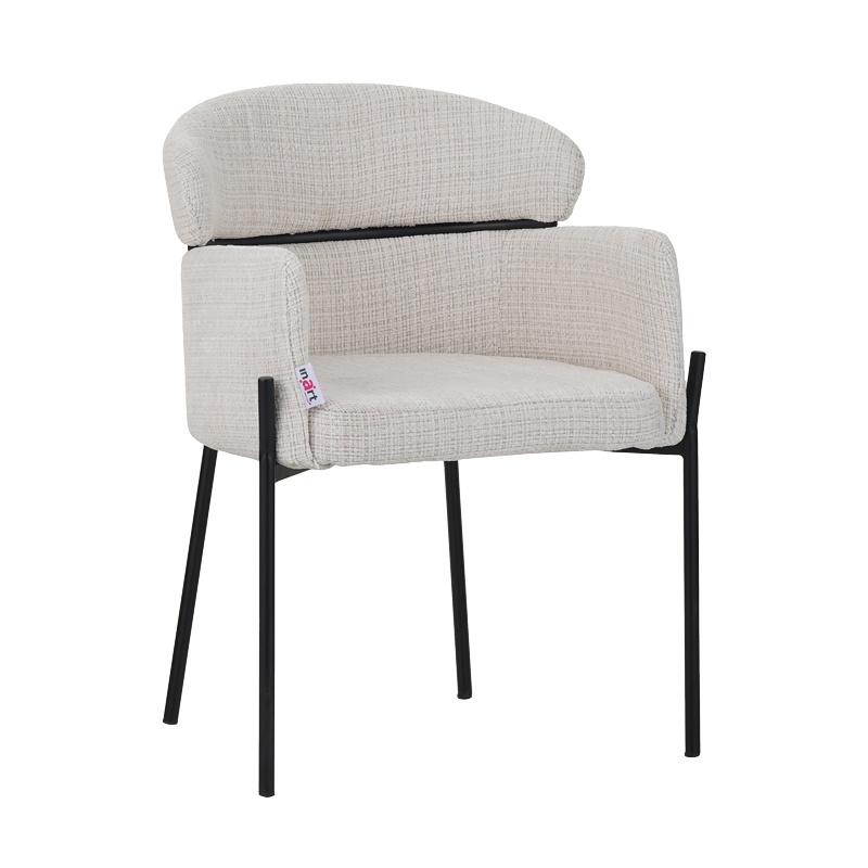 Scaun cu Brate Model Tolerse, Bej/Negru, 58x57x80 cm