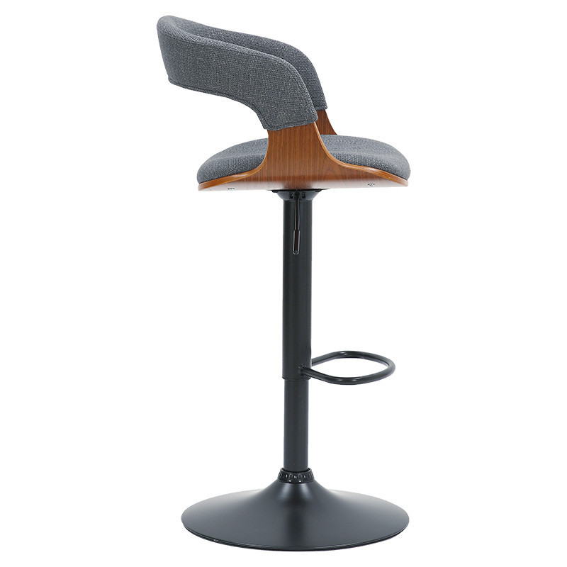Scaun de bar, inaltime ajustabila,, Model Zero, Gri/Nuc, 50x48x109 cm - 2 | YEO