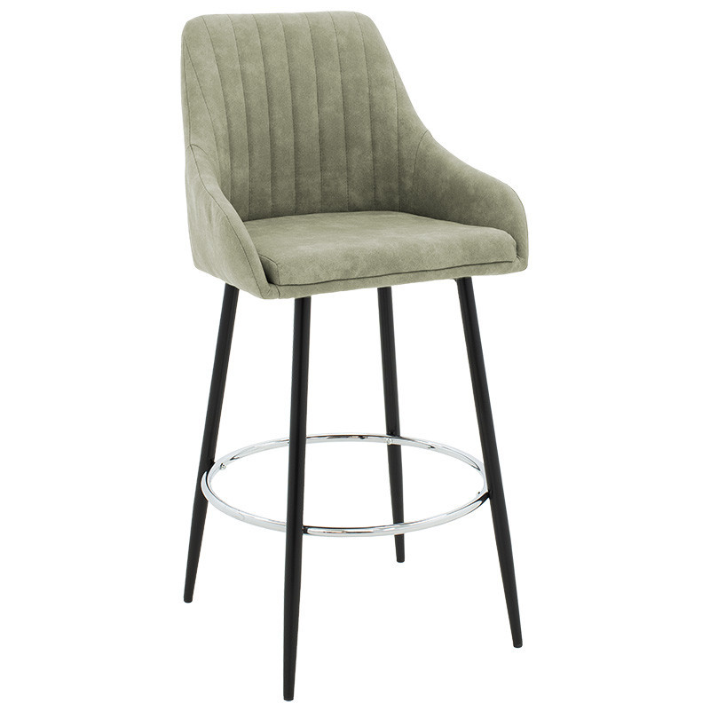 Scaun de bar Model Cody, Verde/Negru, 49x51x98 cm