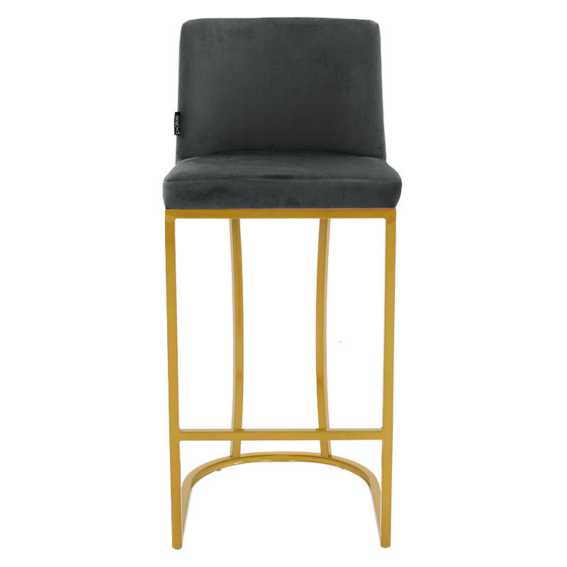 Scaun de bar Model Imppartial, Auriu/Gri inchis, 46x50x106 cm - 3 | YEO