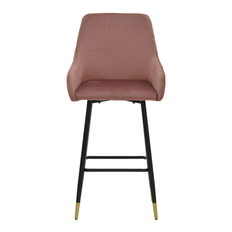 Scaun de bar Model Lithe, Roz pudrat/Negru, 47x44x98 cm - 3 | YEO