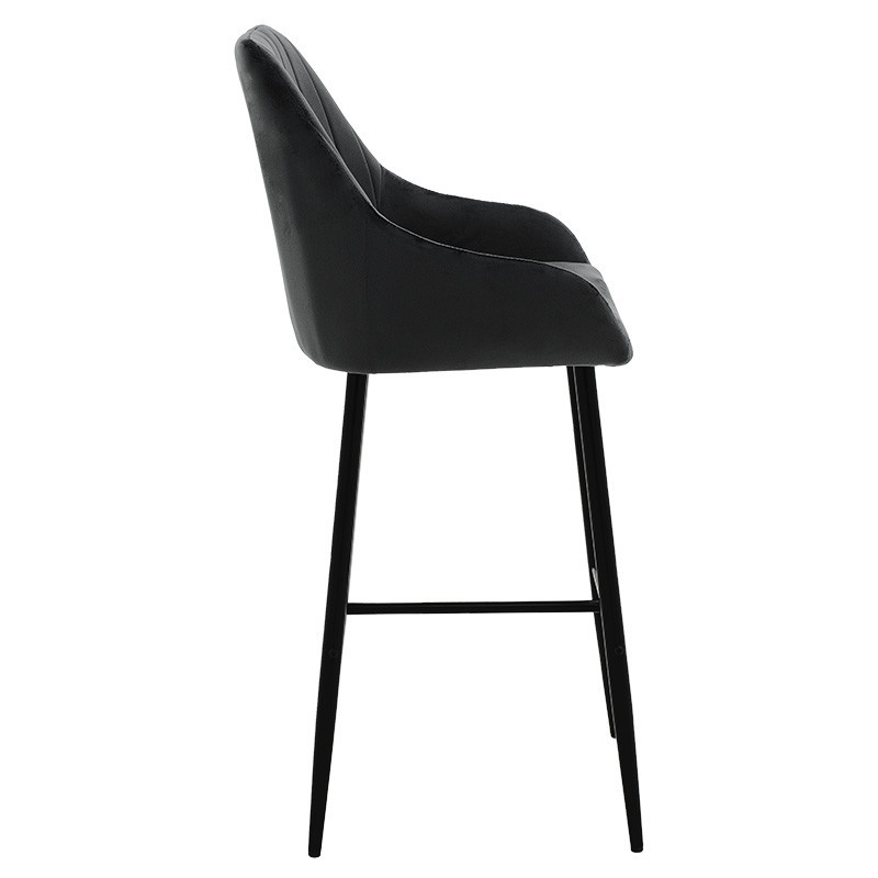 Scaun de bar Model Patrin, Negru, 49x48x98 cm - 2 | YEO