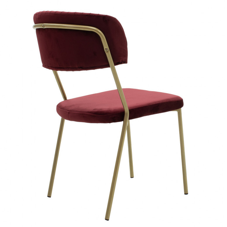Scaun Model Livio, Auriu/Bordeaux, 53x57x89 cm - 1 | YEO