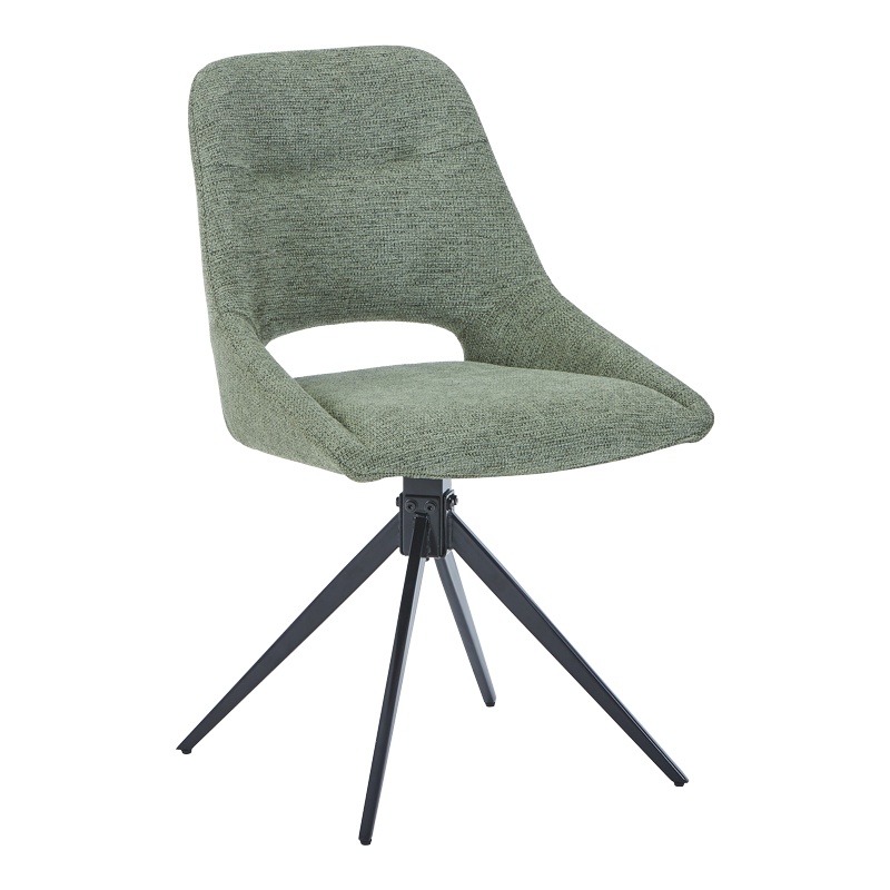 Scaun Model Luciano, Verde/Negru, 52.5x54x85 cm