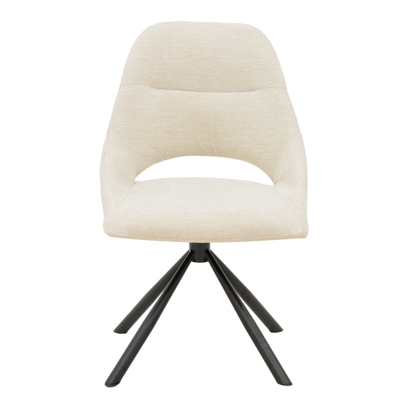 Scaun rotativ Model Luciano, Crem/Negru, 52x58x86 cm - 3 | YEO