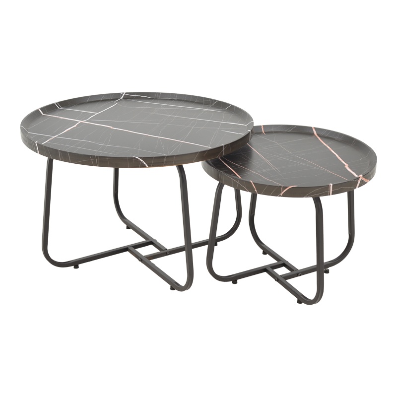 Set 2 Masute de Cafea Model Crismory, Negru/Negru
