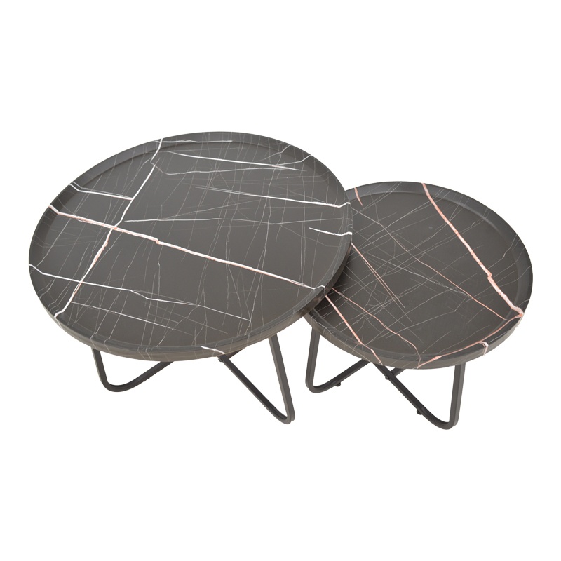Set 2 Masute de Cafea Model Crismory, Negru/Negru - 1 | YEO