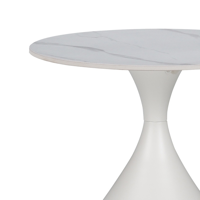 Set 2 Masute de Cafea Model Kirkene, Alb marmorat - 2 | YEO