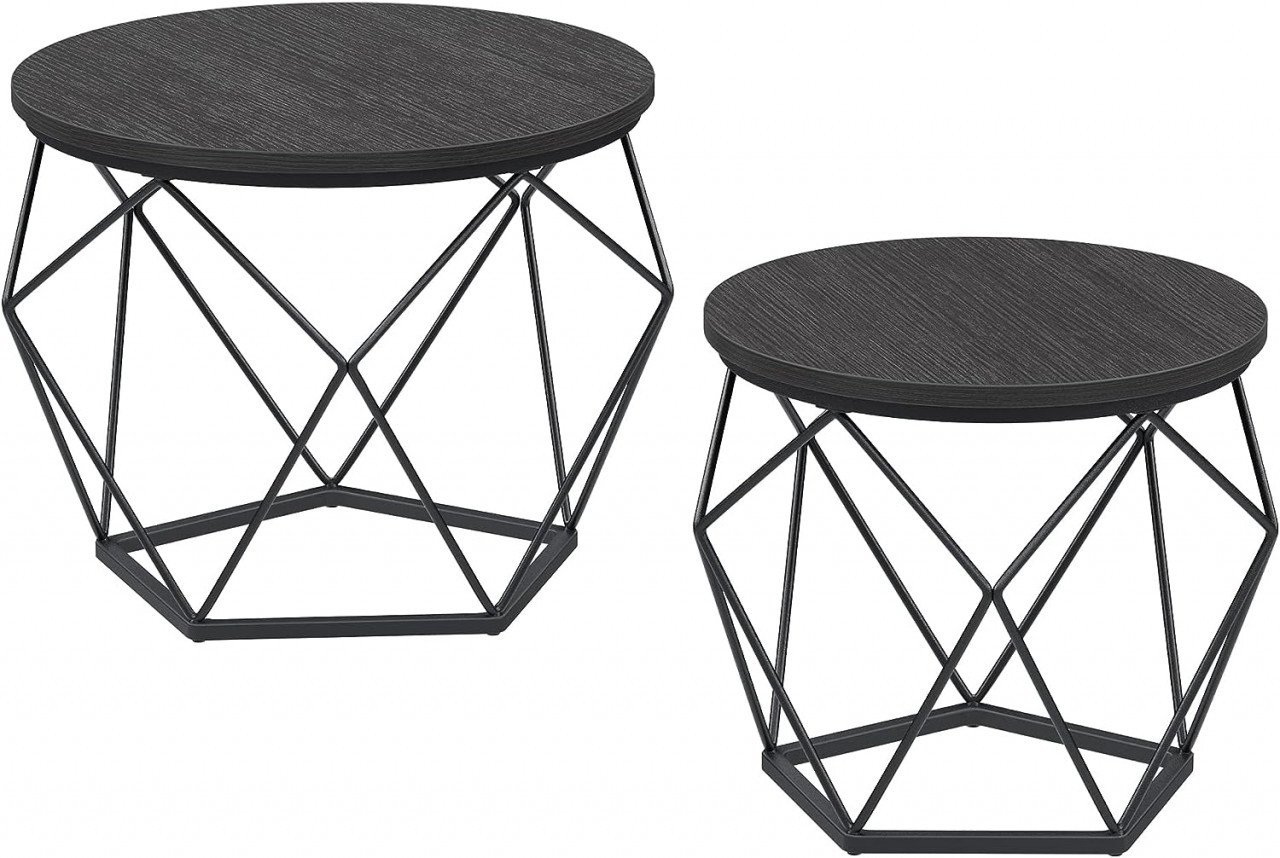 Set 2 Masute de Cafea Model Zayn, 50x50x40 cm, Negru - 1 | YEO