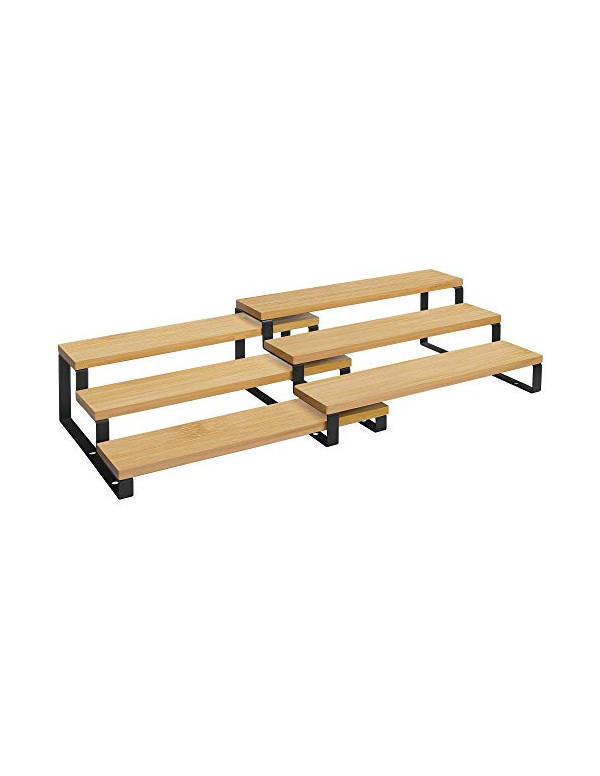 Set 2 Rafturi organizatoare pentru Bucatarie Model Braelynn, Natural/Negru