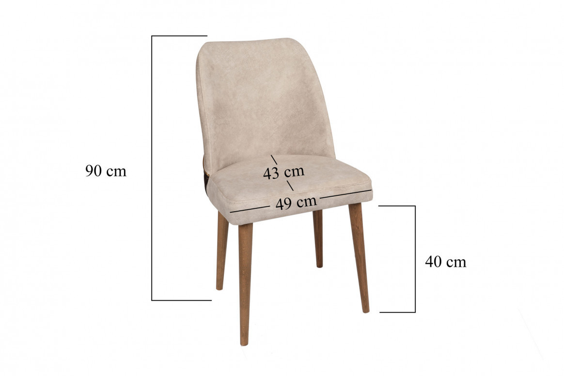 Set 2 scaune Model Nova, Bej, 50x49x90 cm