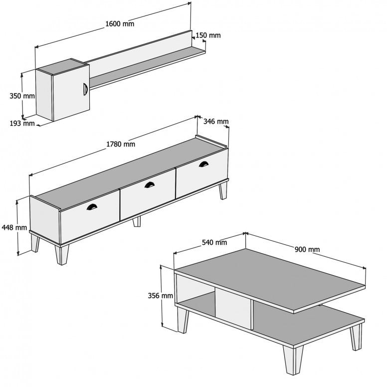 Set Comoda si Masuta de Cafea Sumer G5020 - 4 | YEO