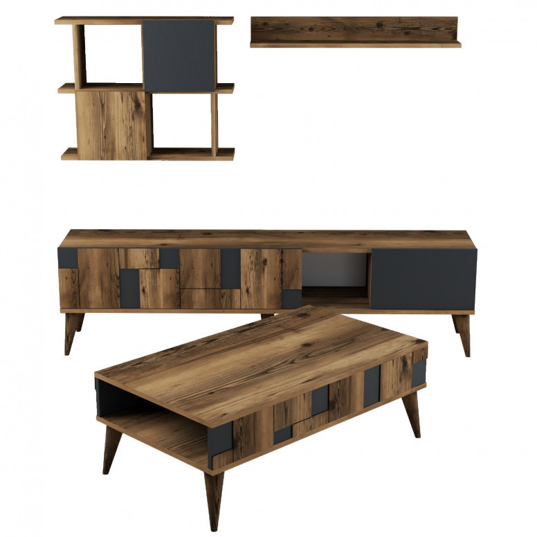 Set Complet Living Madrid Walnut-Antracit - 1 | YEO