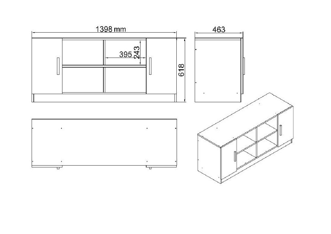 Set Complet Mobilier Birou Salvador, model VO15, 140x73.8x60 cm, Nuc/Antracit - 2 | YEO