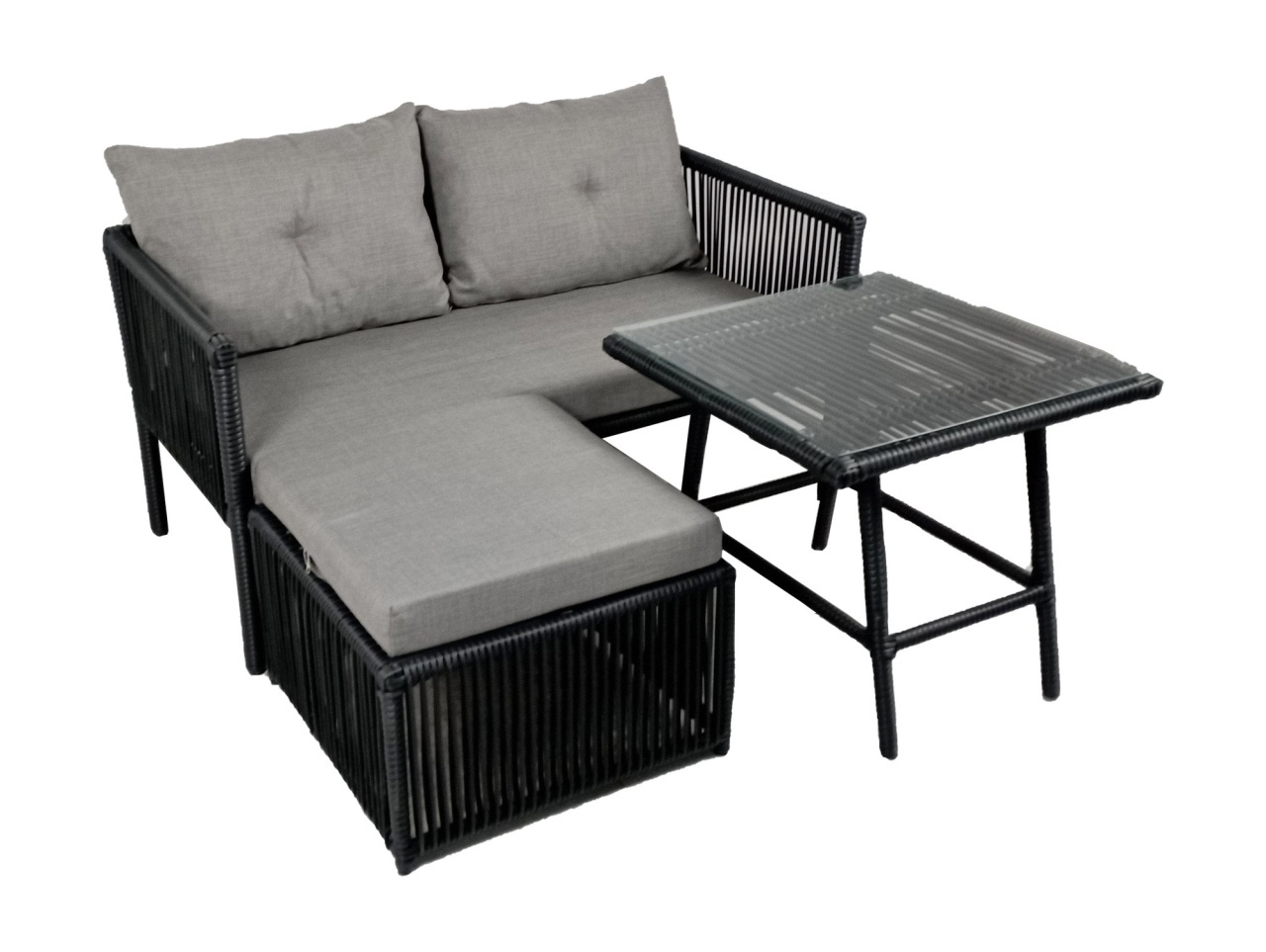 Set de gradina Shangai 8 Gri 158x62x62 cm