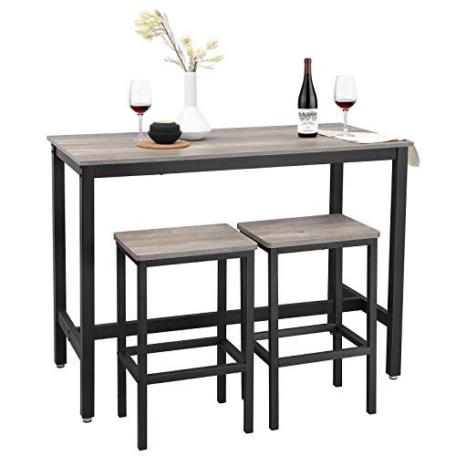 Set masa de bar, Vasagle, Bej-Negru , 120x60x90 cm - 4 | YEO