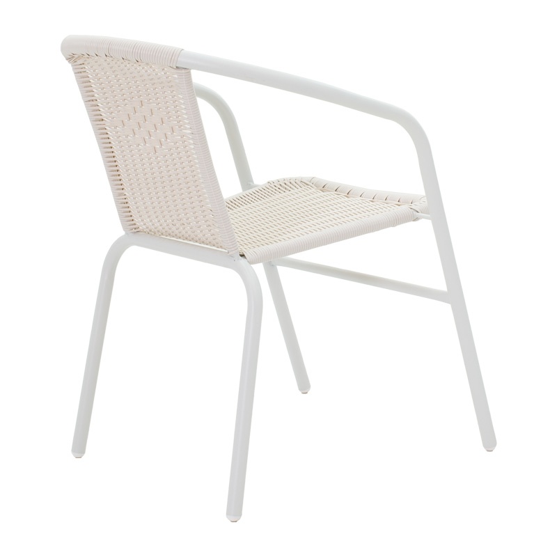 Set masă și scaune de exterior, 3 Piese, Model Watson-Obbi, Alb, 70x70x70 cm - 2 | YEO