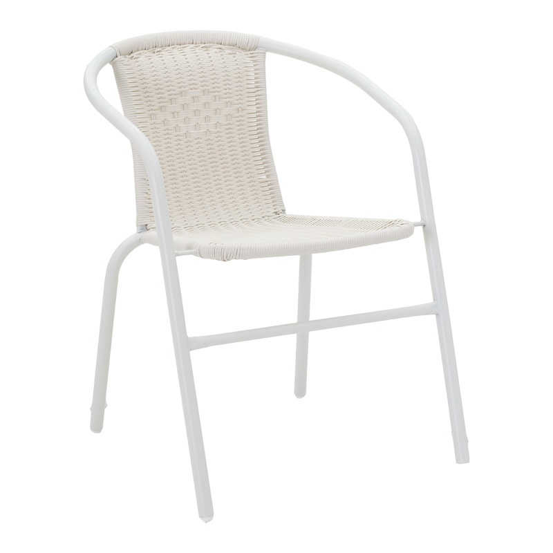 Set masă și scaune de exterior, 5 Piese, Model Obbi-Ensure, Alb/Bej, 120x70x70 cm - 1 | YEO