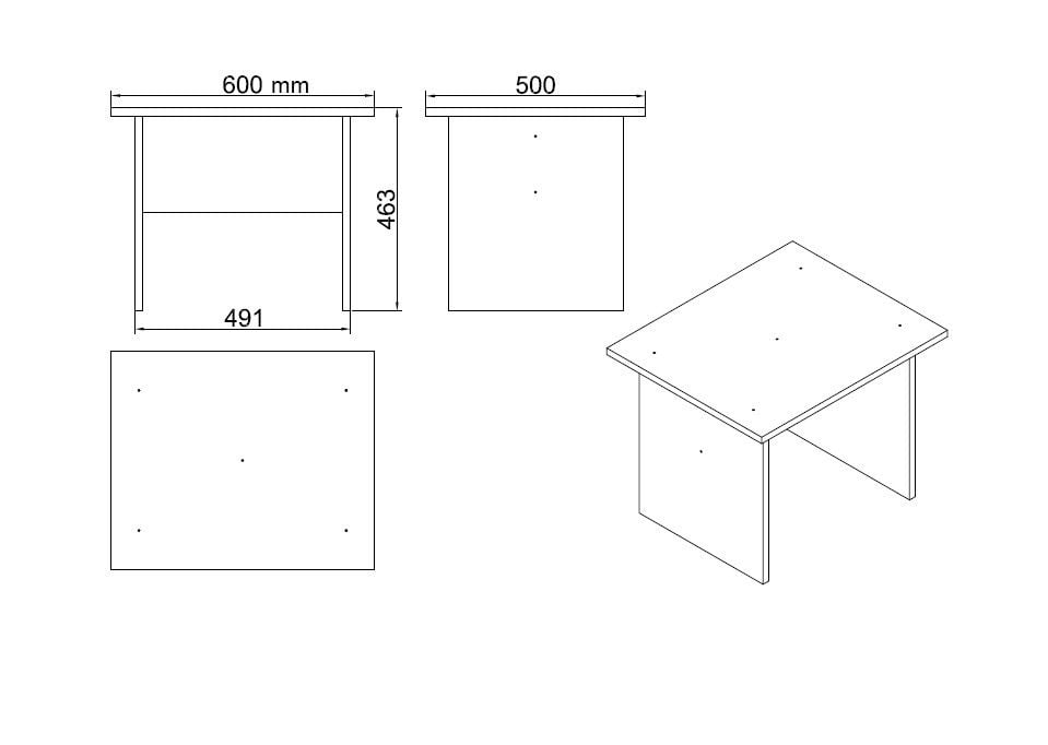 Set mobilier de birou Model Vo15, Gri/Maro