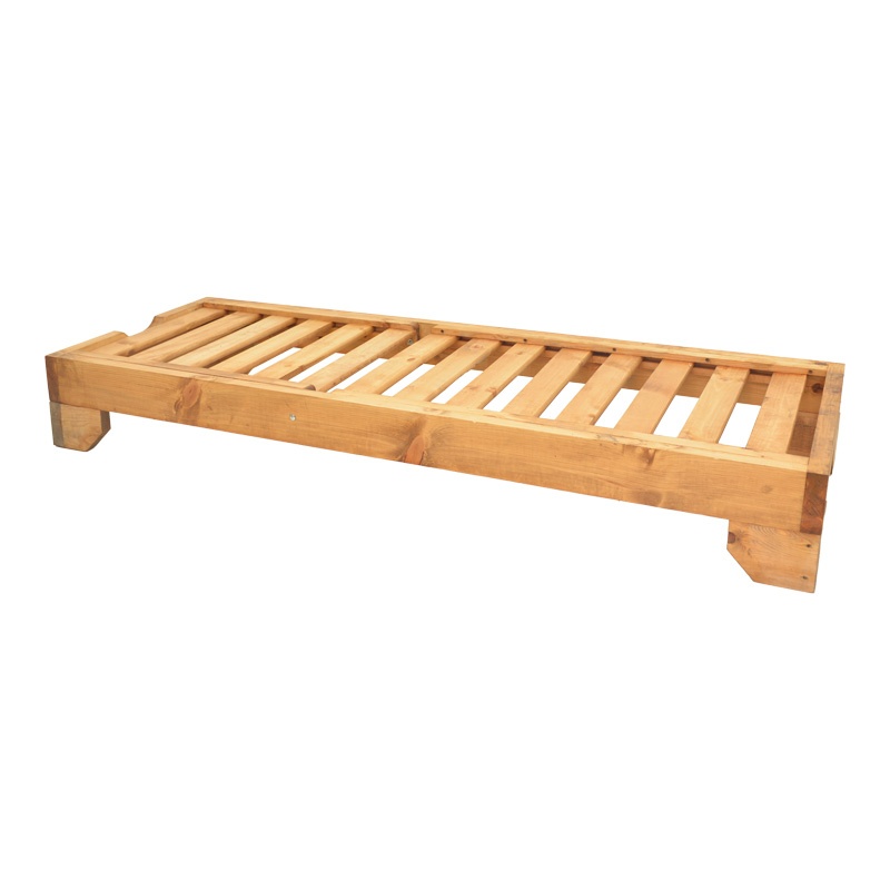 Șezlong din lemn masiv de brad Model Zalka, Natural, 66x197x28 cm - 1 | YEO