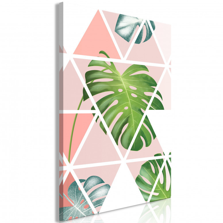 Tablou - Geometric Monstera (1 Part) Vertical 60x90 cm