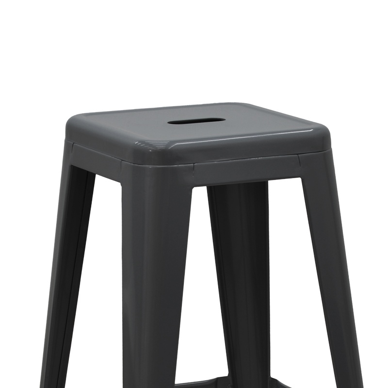 Taburet de bar pentru exterior, Model Utopia, culoare negru, Polipropilena, 42x42x76 cm - 3 | YEO