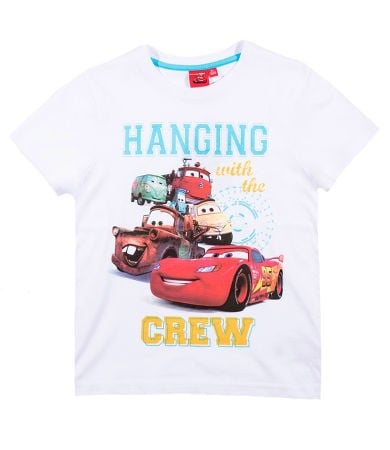 Tricou alb cu maneca scurta Cars