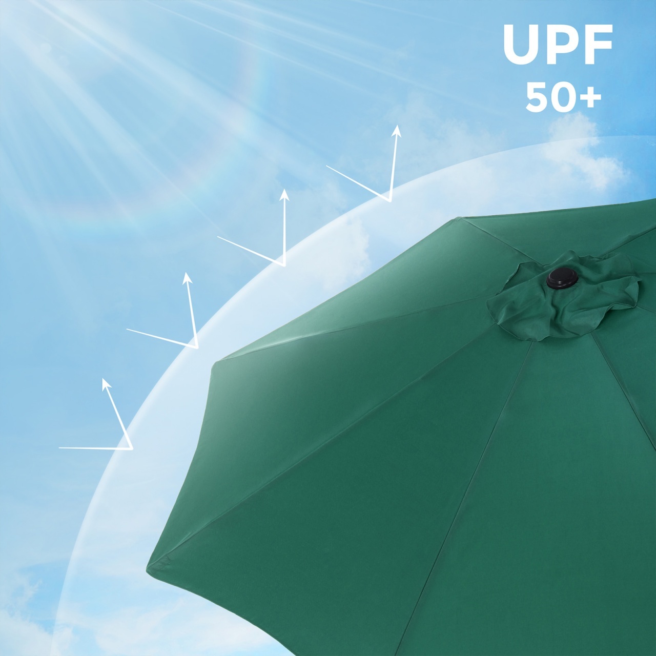 Umbrela de terasa Songmics Verde 300x300x240 cm - 3 | YEO