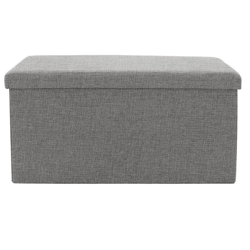 Bancuta hol cufar cu spatiu de depozitare material textil Greatness gri 76x38x38cm - 1 | YEO