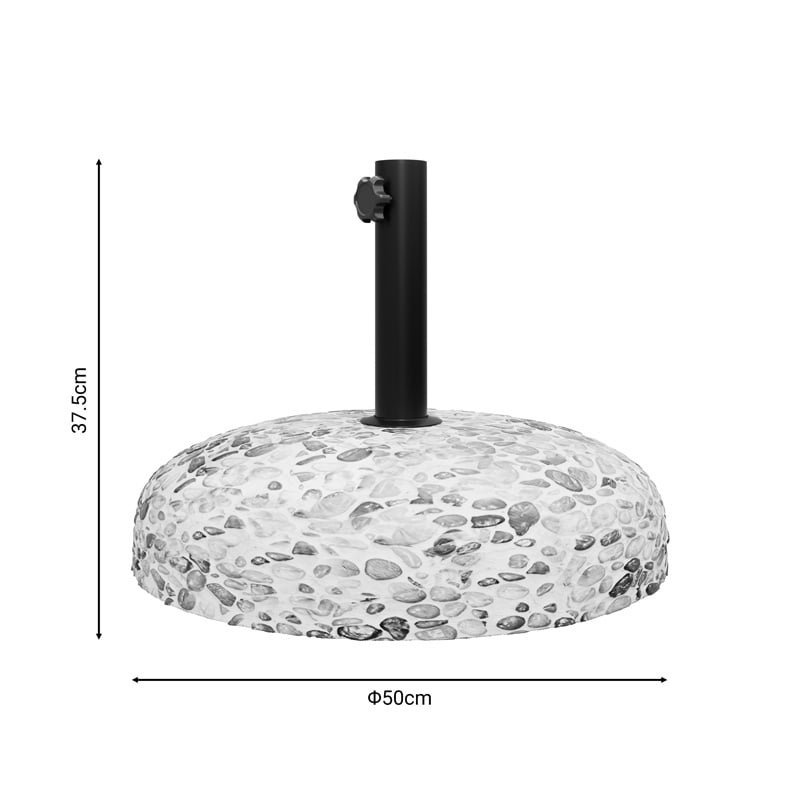 Baza pentru umbrela, Model Cobble, ciment, D50 cm