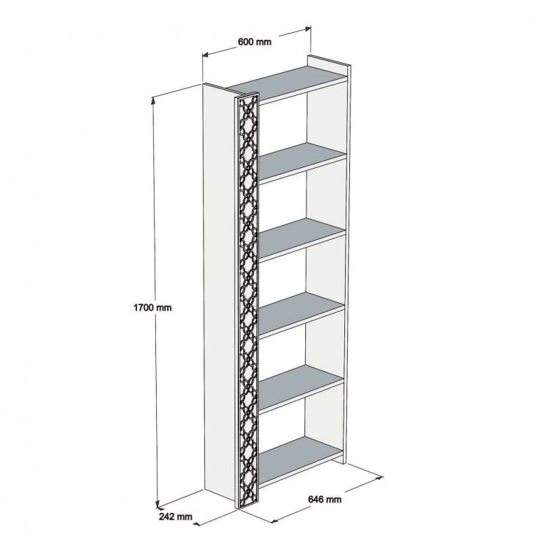 Biblioteca Model City V2, Nuc, 64.6x170x24.2 cm