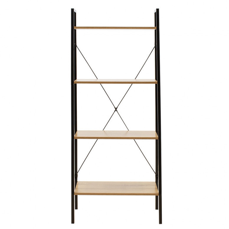 Biblioteca Pako World, Model Ramon, 60x23x23x5 cm, Stejar/Negru - 1 | YEO