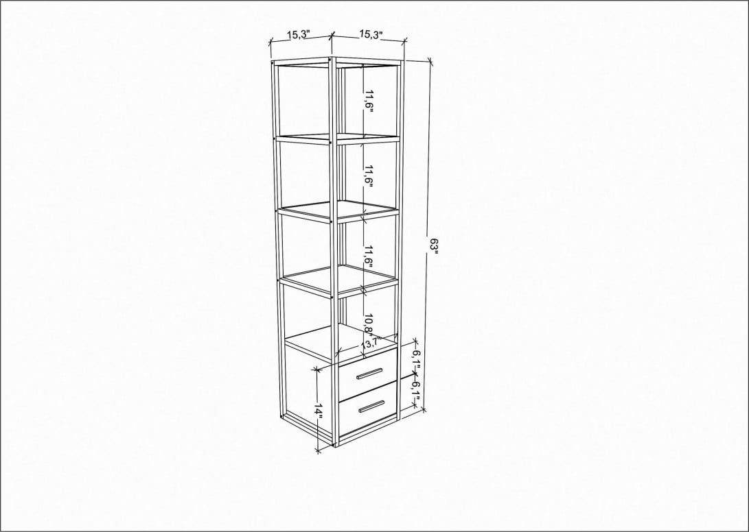 Biblioteca Salvador, Model Robbins, Alb/Stejar - 3 | YEO