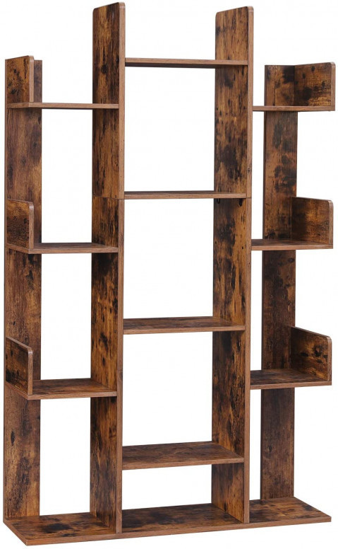 Biblioteca Vasagle, Model Jacob, 86x25x140 cm, Maro Rustic