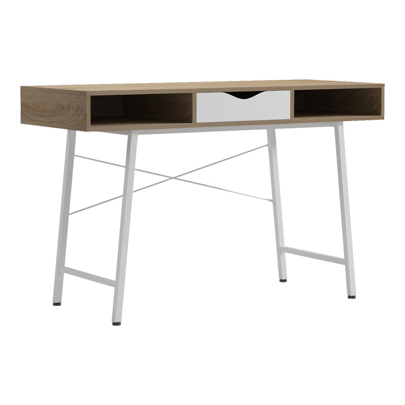 Birou Model Komo, Stejar sonoma/Alb, 120x48x76 cm